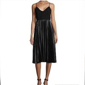 Black Pleated Midi Dress